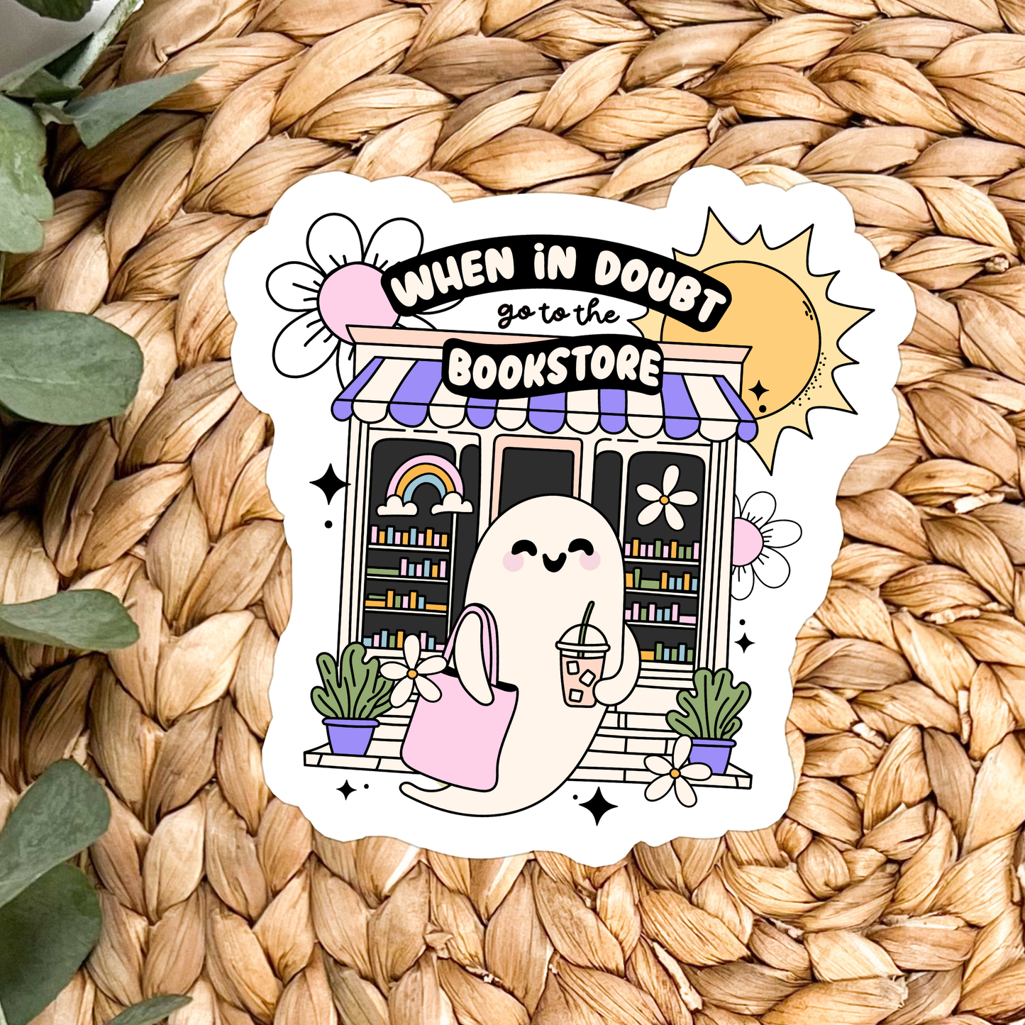 When In Doubt Go To The Bookstore | Waterproof Vinyl Sticker