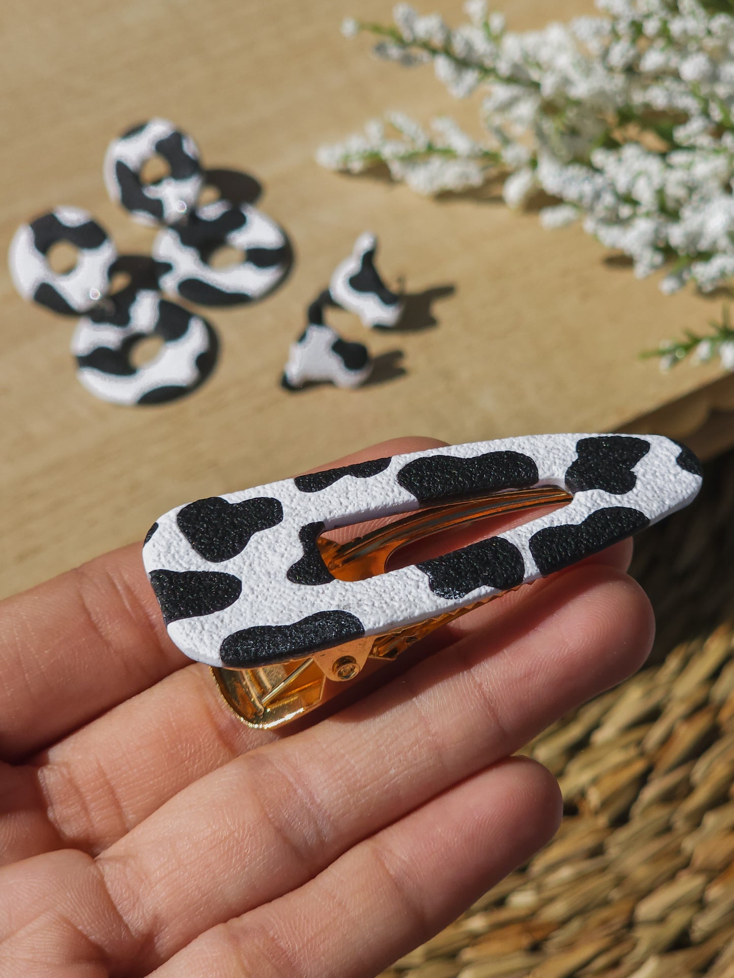 Cow Print Barrette