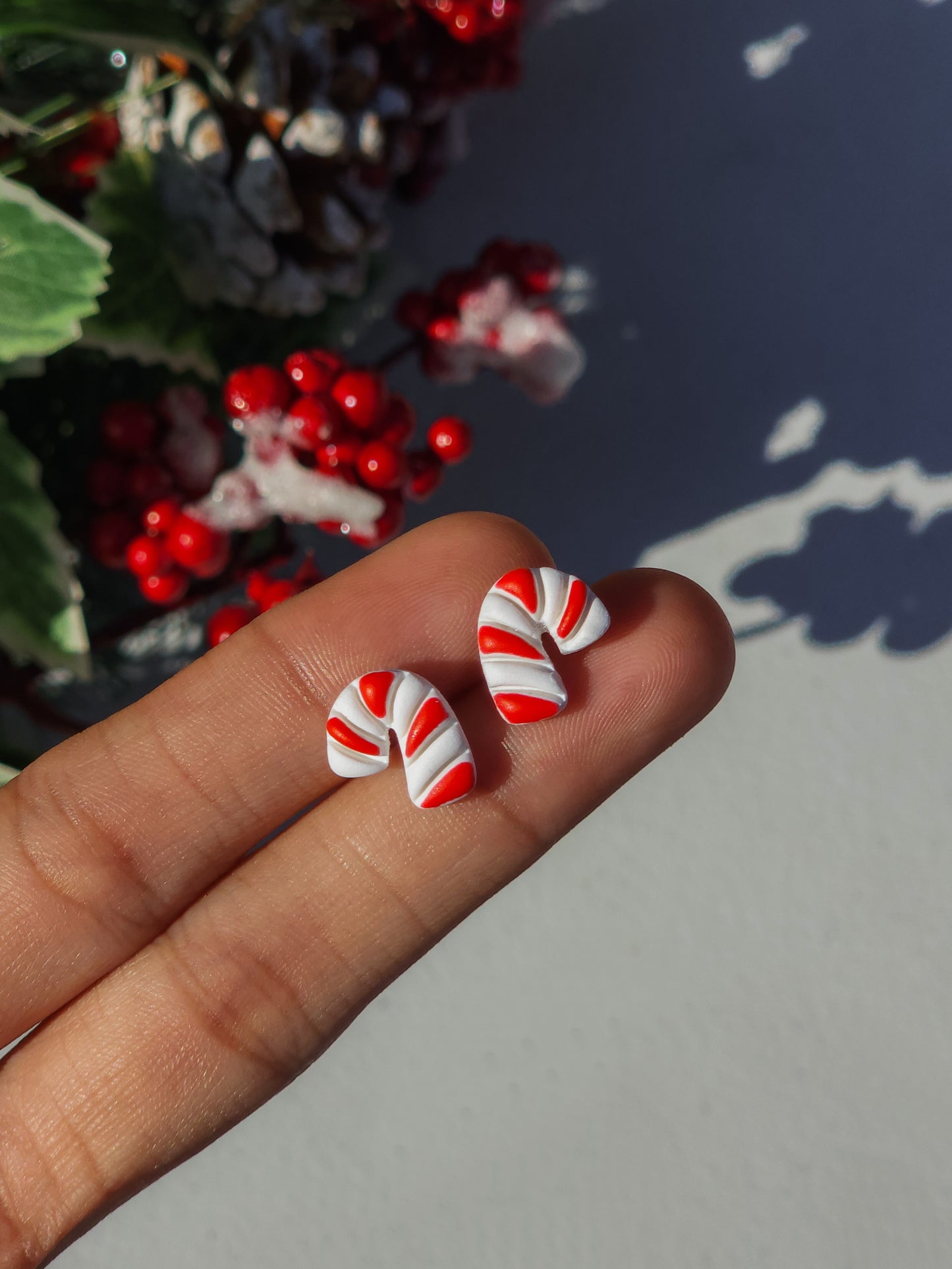 Candy Cane - Stud Earrings