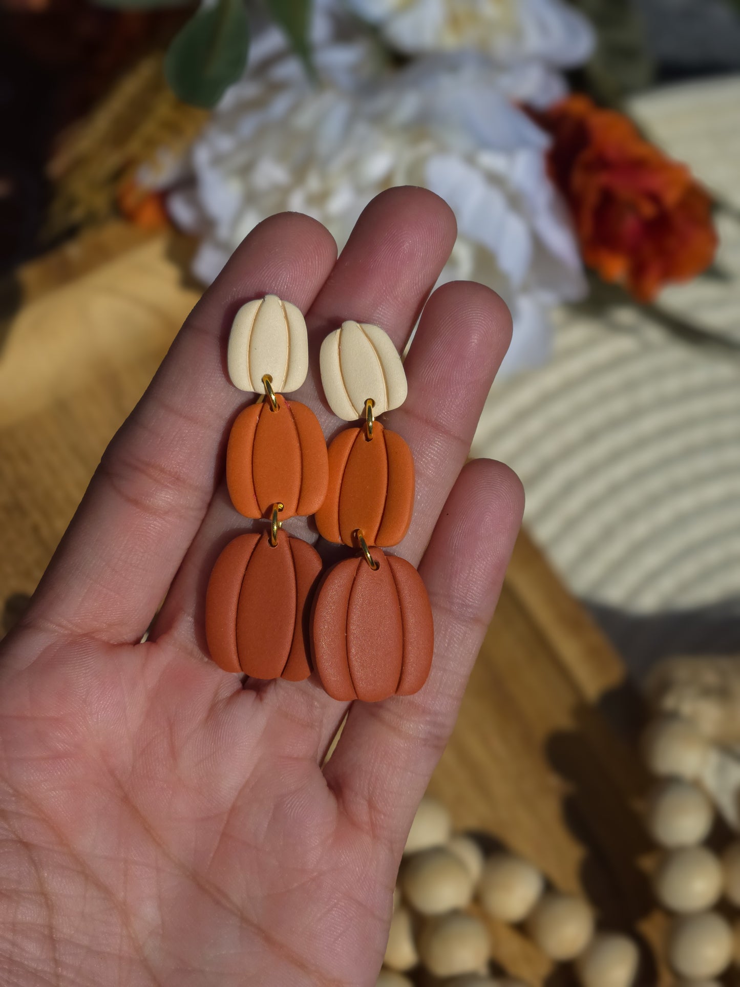 Pumpkin Trio Dangle Earrings