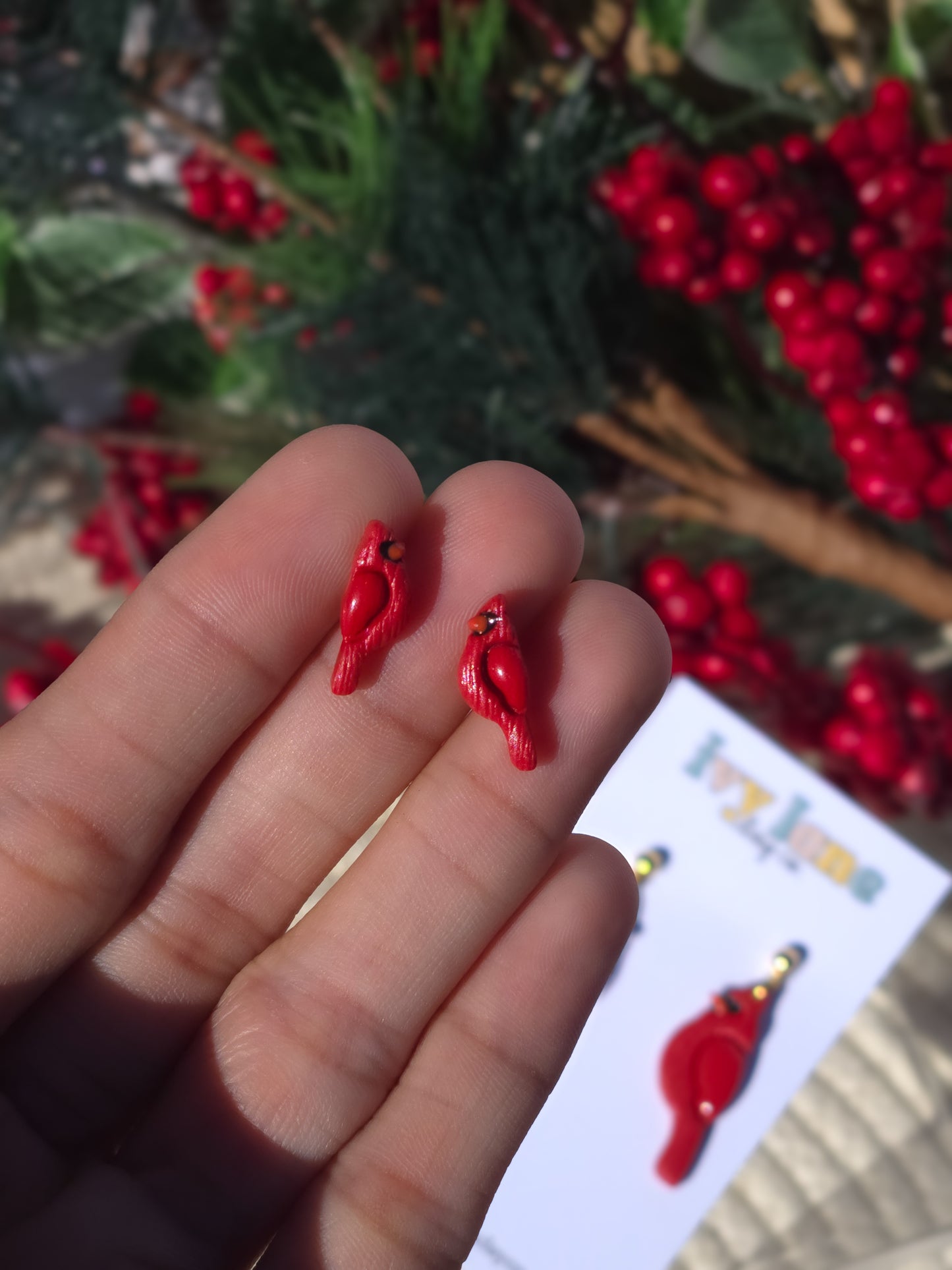 Cardinal Stud Earrings