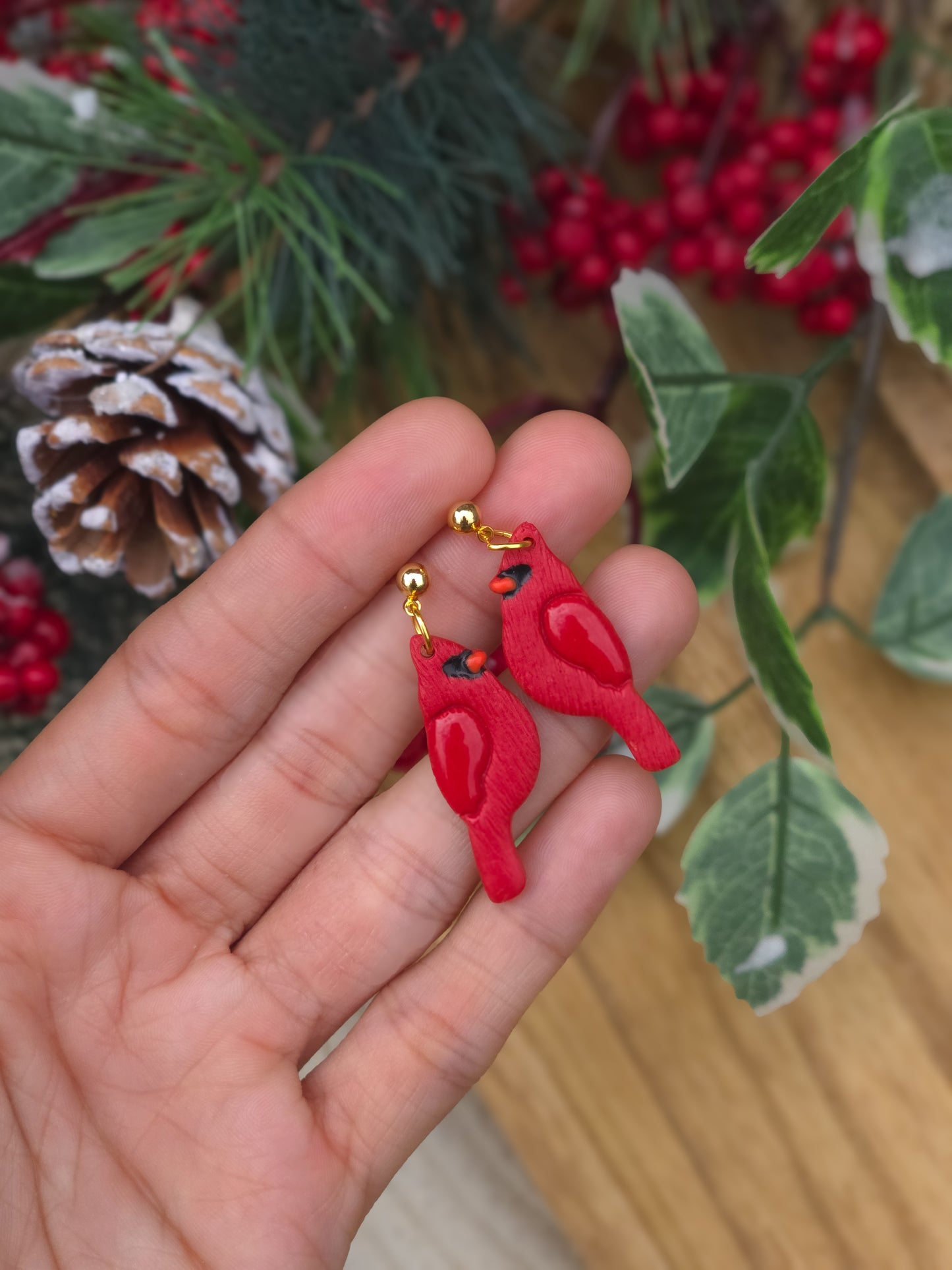 Cardinal Earrings