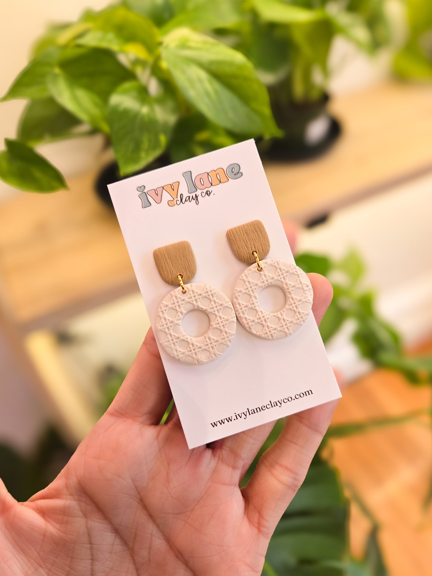 Rattan Circle Earrings
