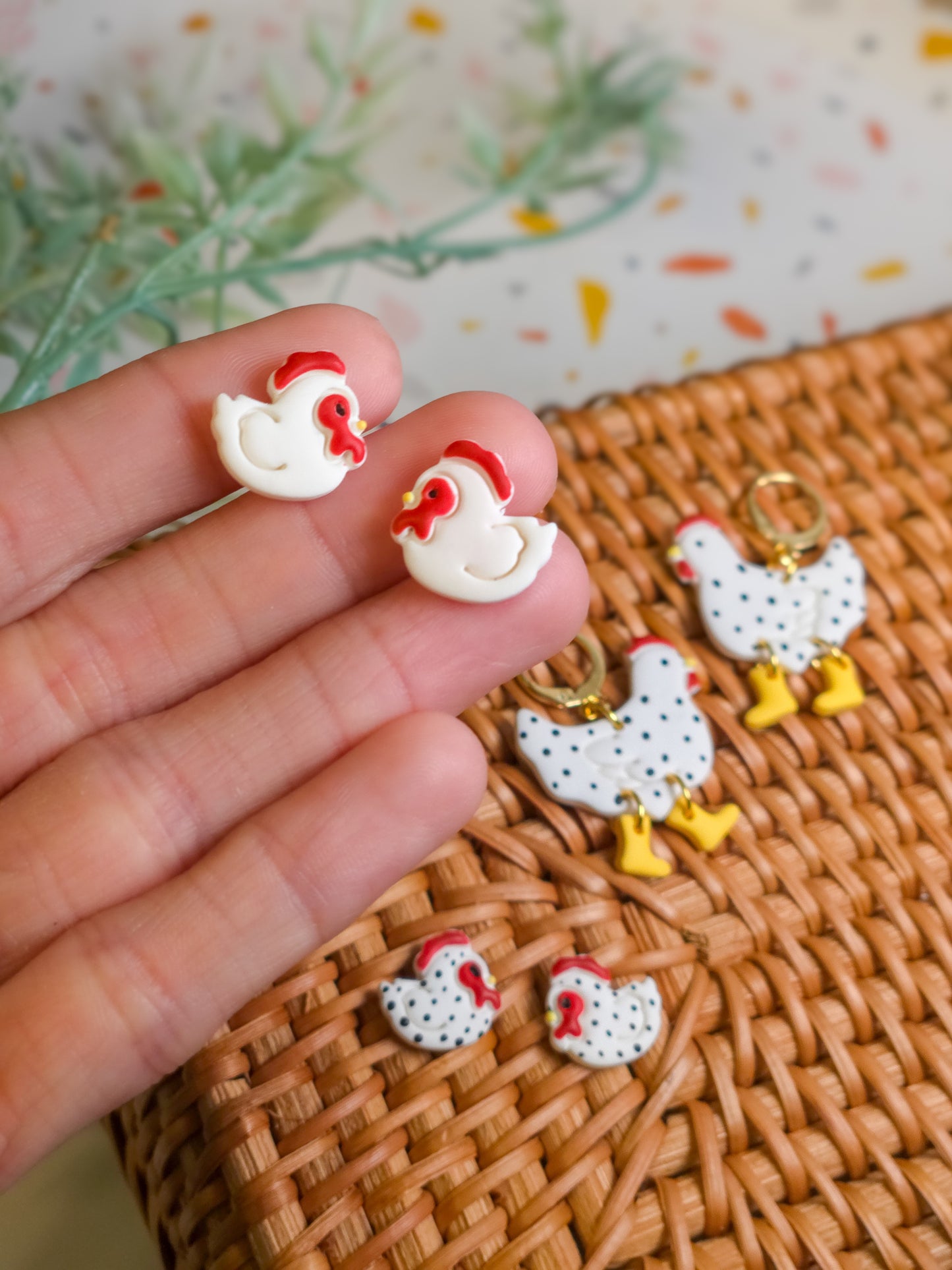 Chicken Stud Earrings