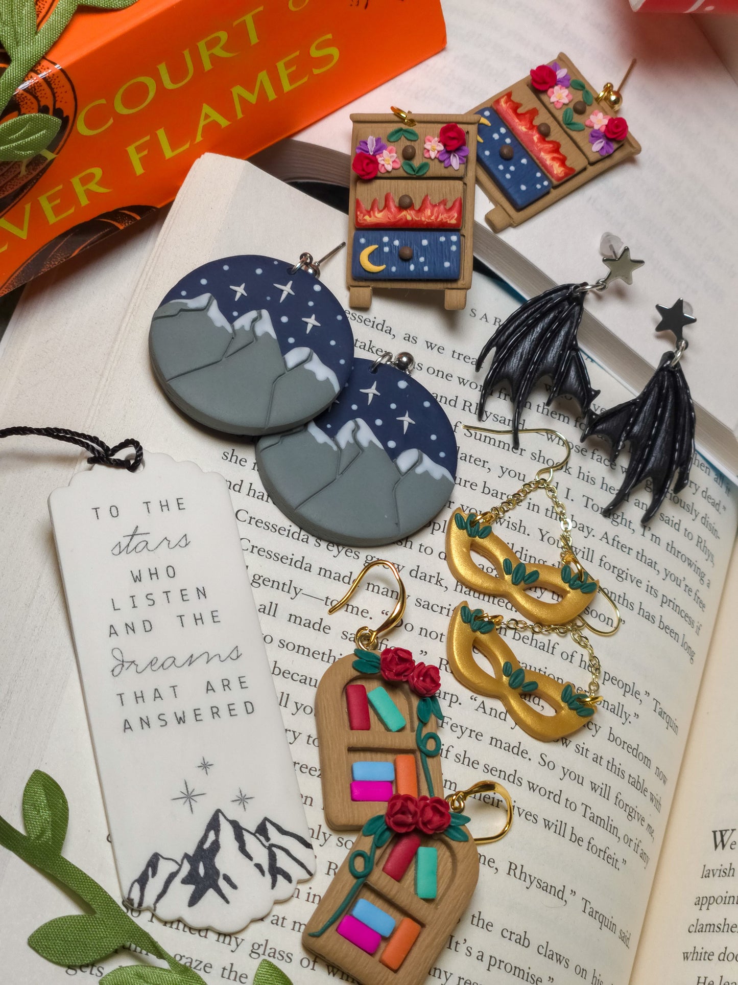 ACOTAR Bookshelf Earrings | Officially Licensed | A Court of Thorns and Roses series by Sarah J. Maas
