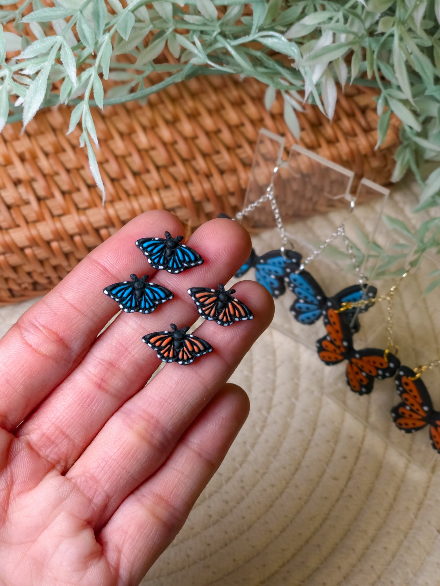 Monarch Butterfly Stud Earrings