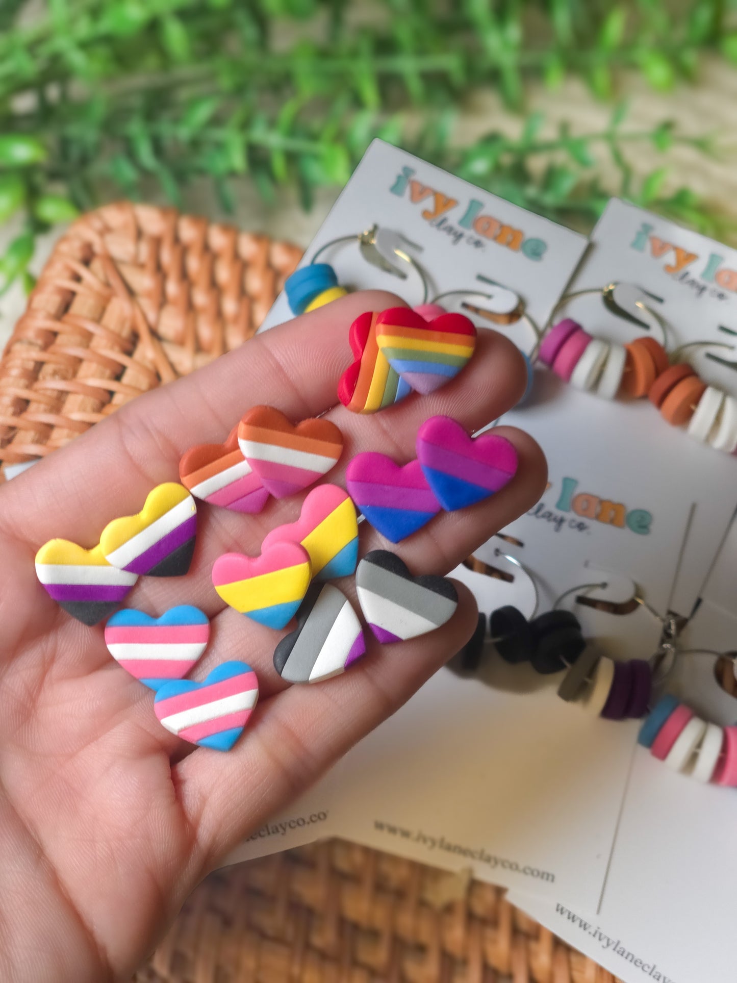 Pride Heart Stud Earrings