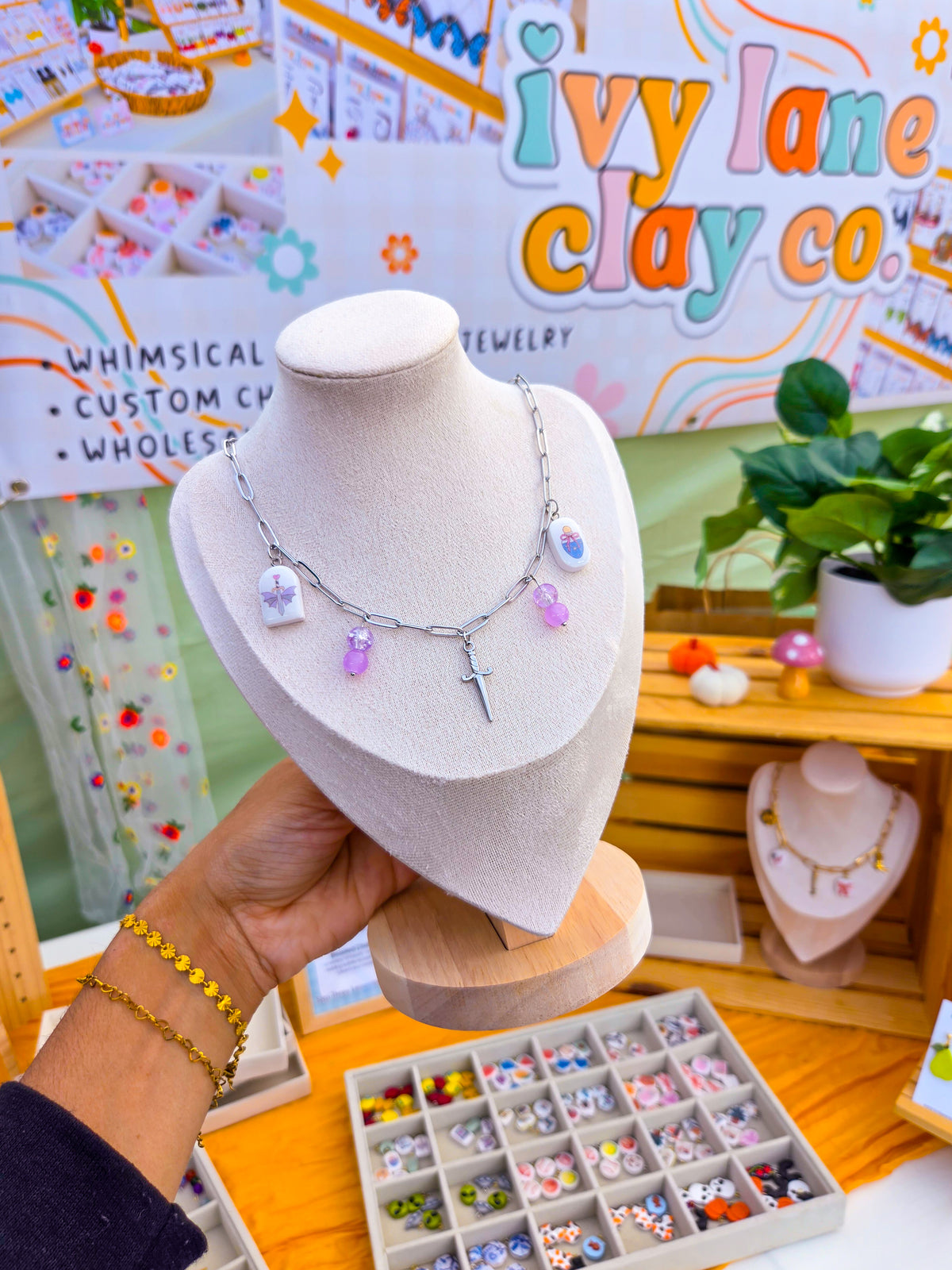 Purple Romantasy Charm Necklace (Pre-Made)