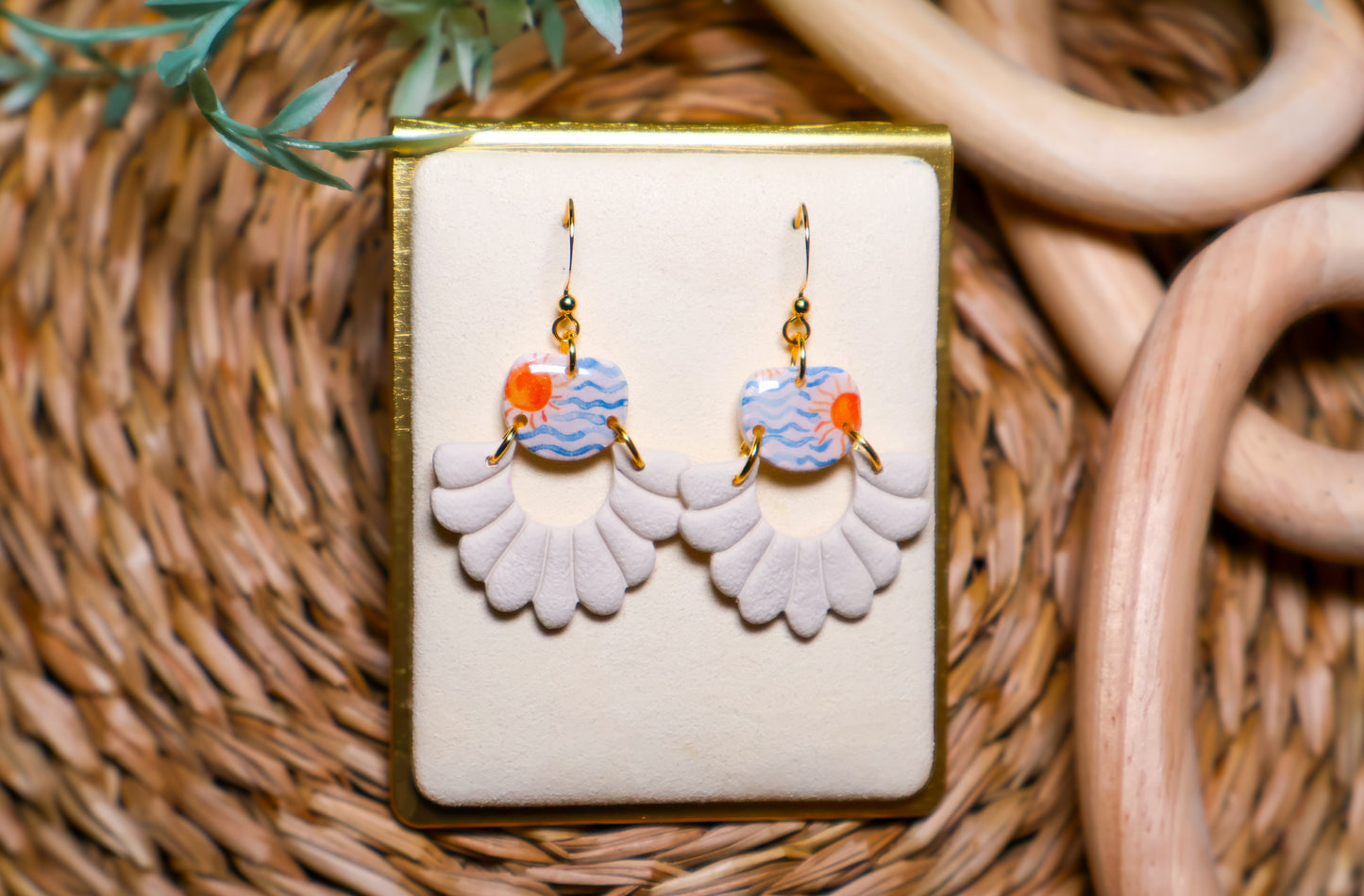 Isla | Sun & Waves Scalloped Fan Dangles