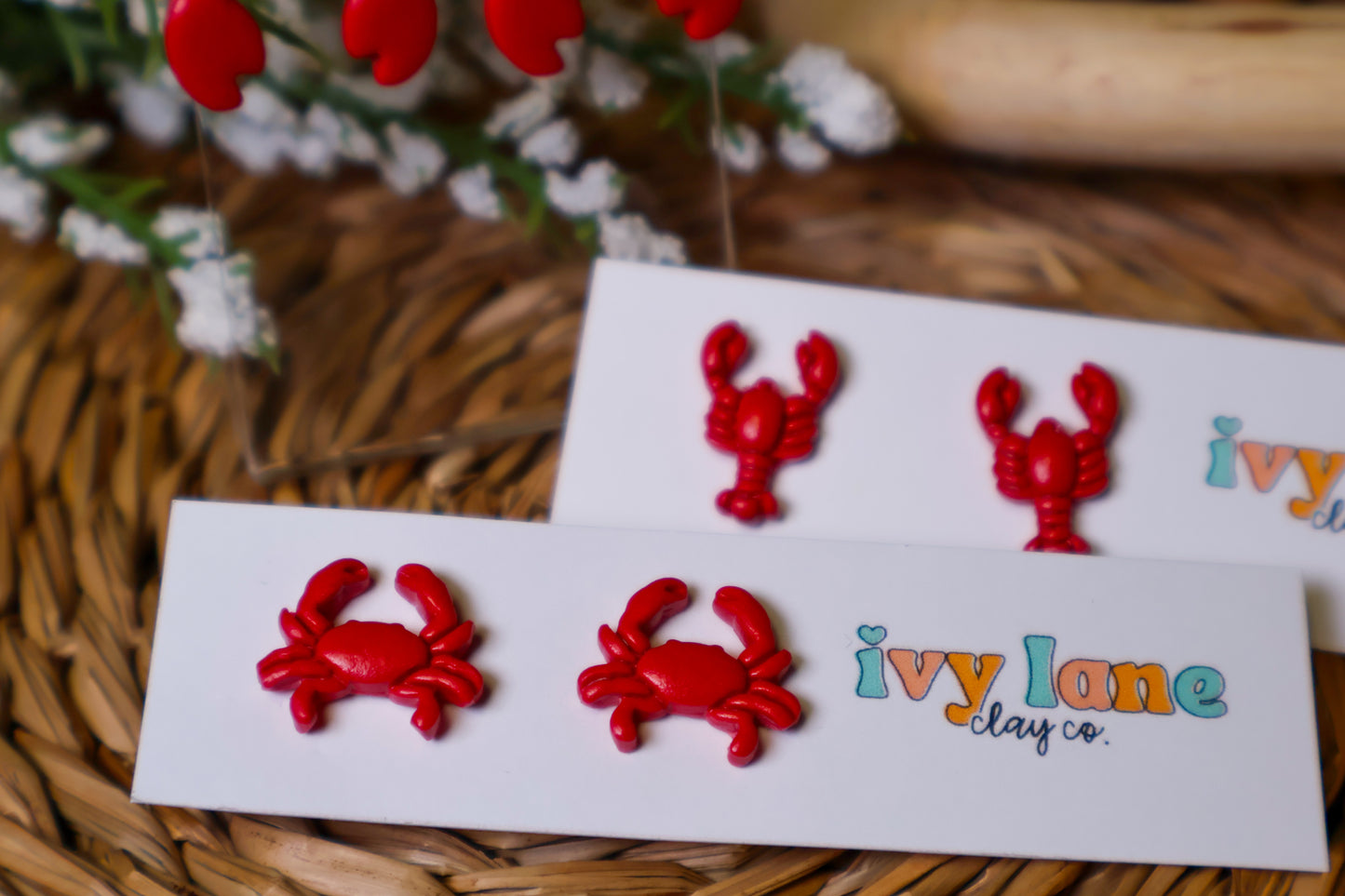 Lobster & Crab Stud Earrings