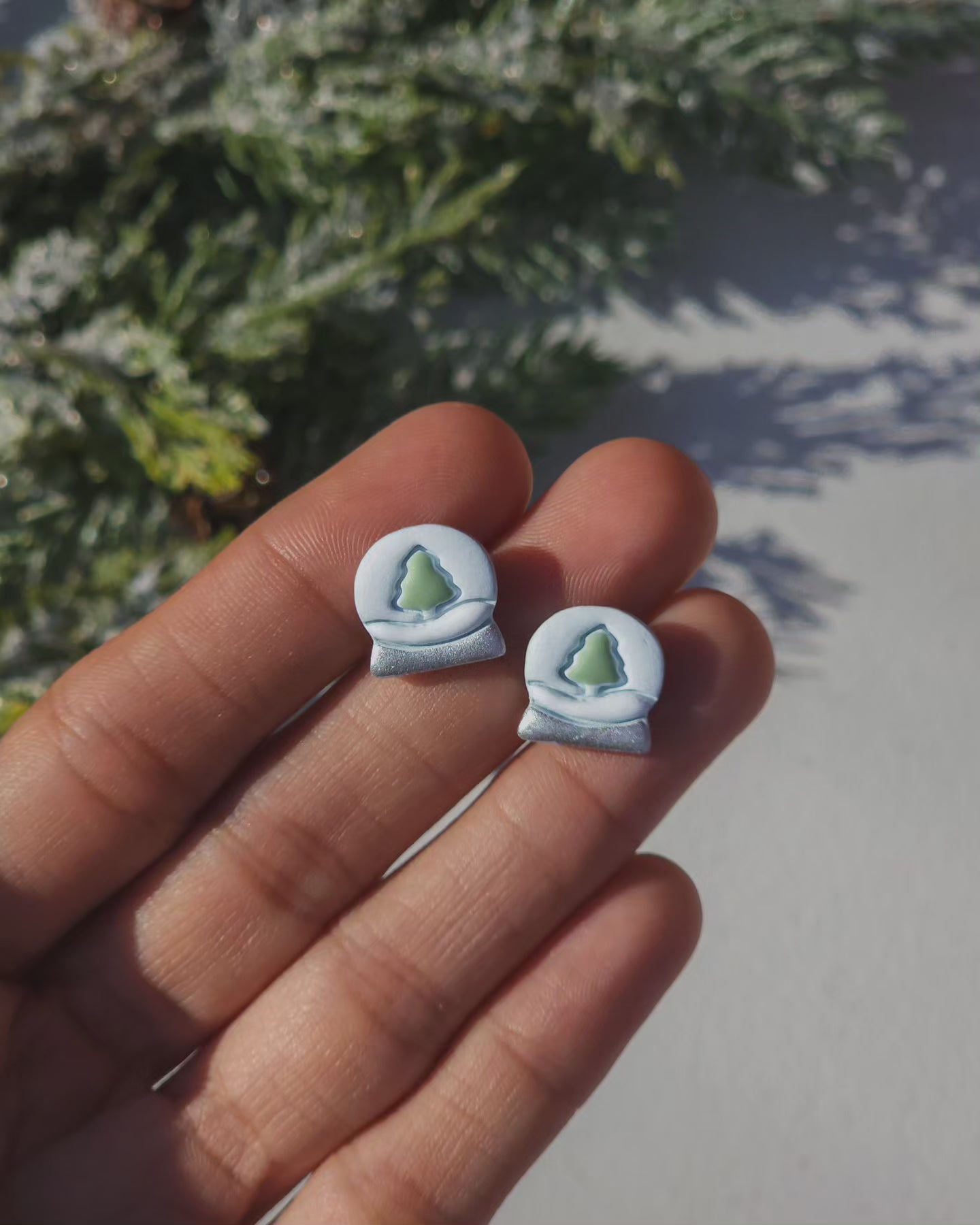 Snow Globe - Stud Earrings
