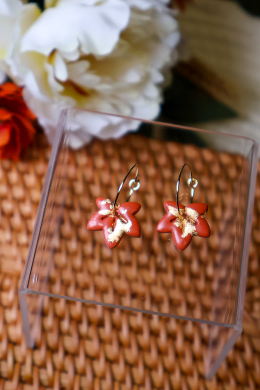 Autumn Leaf Mini Hoops
