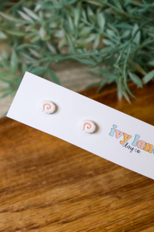 Narutomaki (Japanese Fish Cake) Stud Earrings