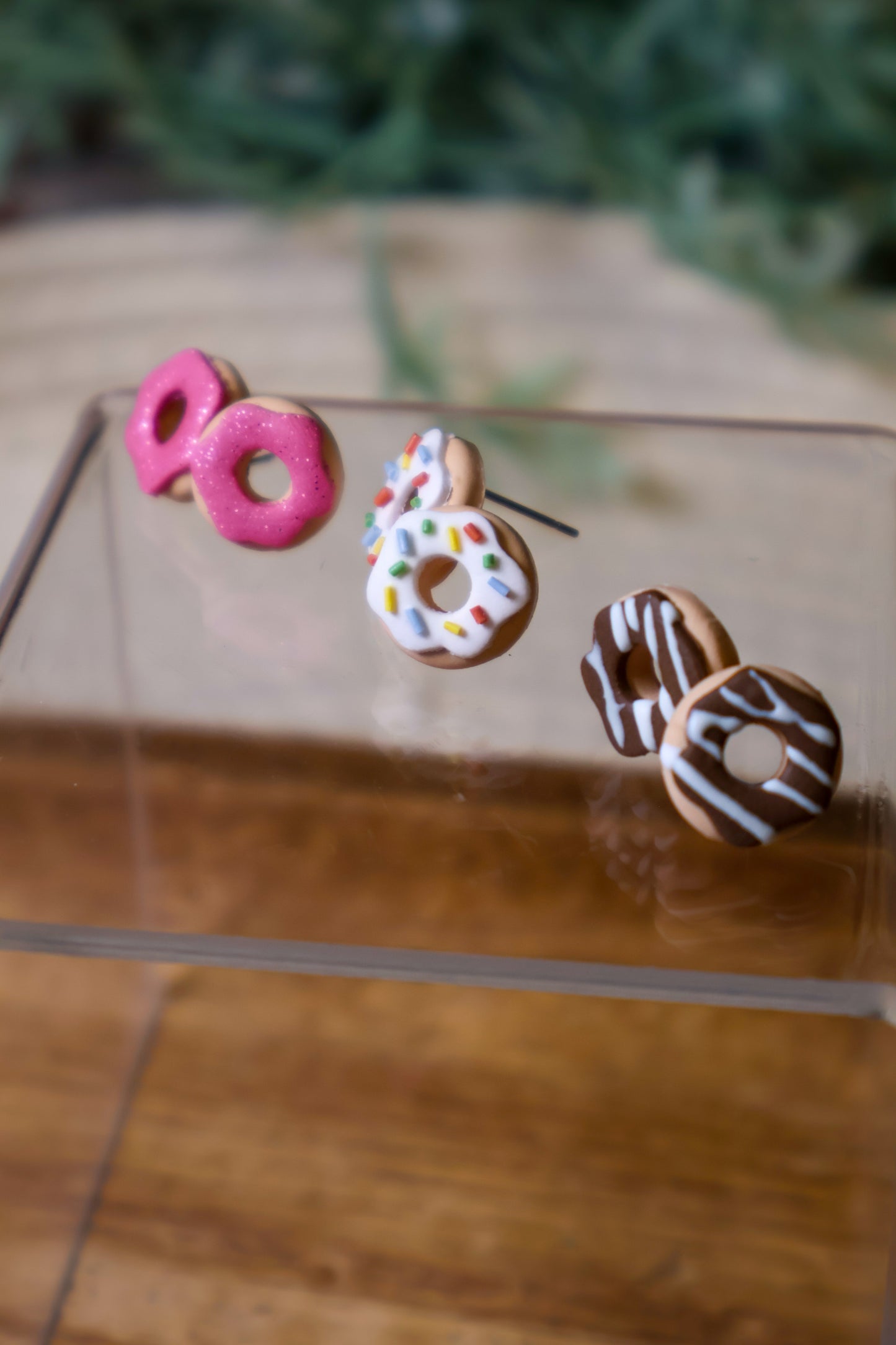 Frosted Donut Stud Earrings