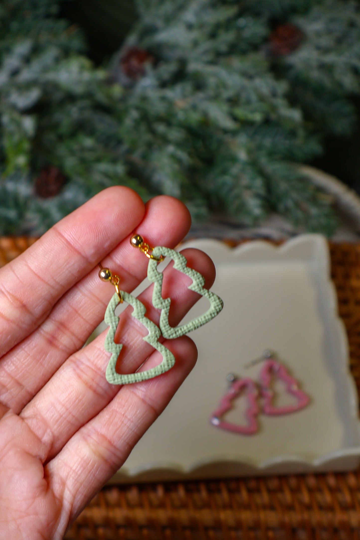 Christmas Tree Outline Earrings