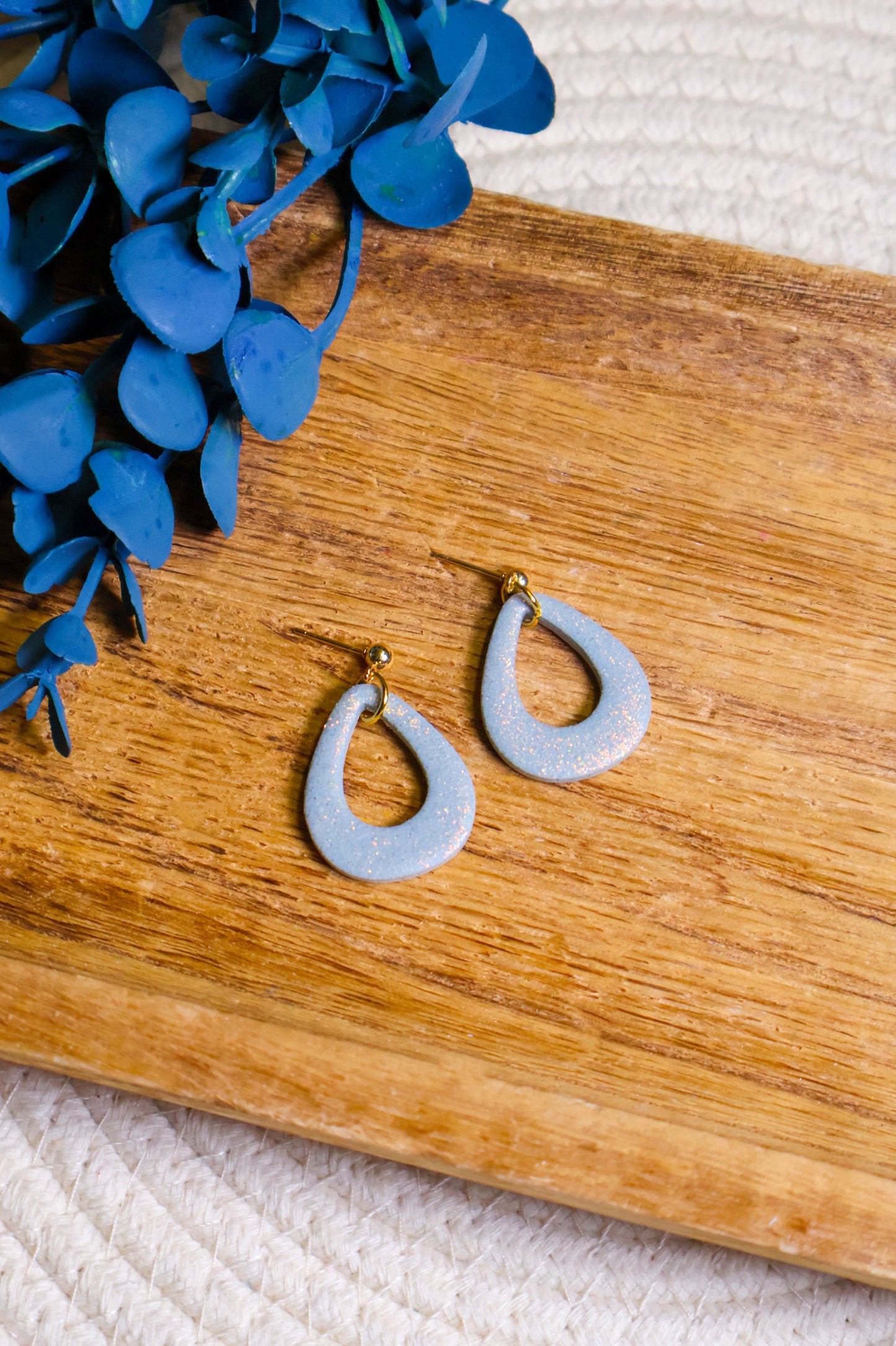 Frosty Glitter Teardrop Earrings