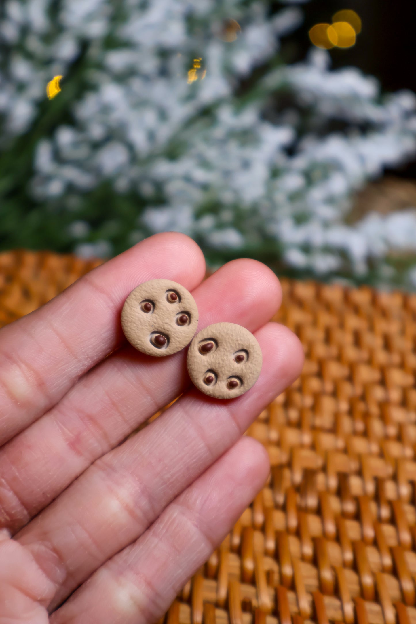 Chocolate Chip Cookie Stud Earrings