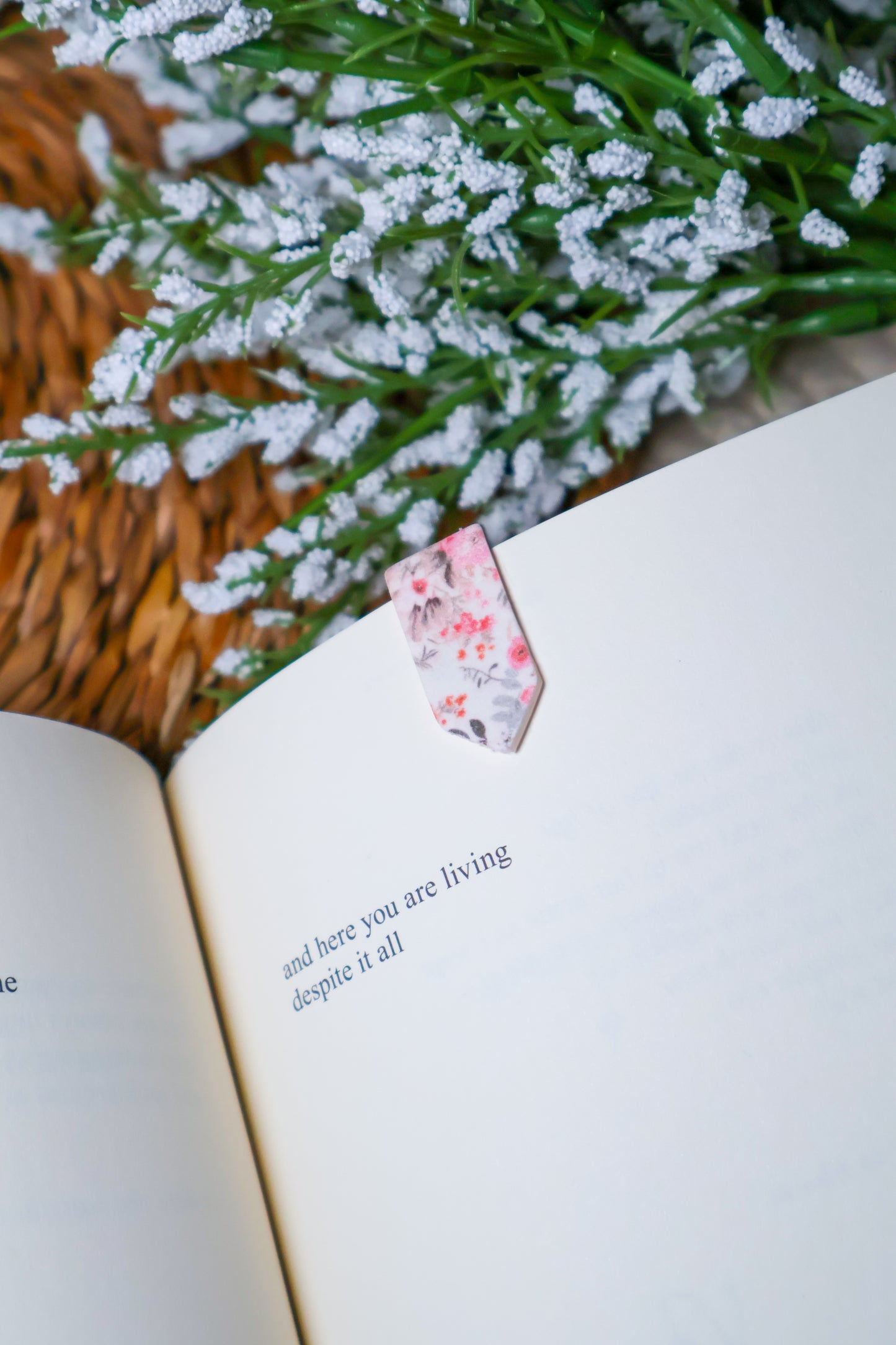 Mini Stacked Bookmark | Vintage Pink Floral