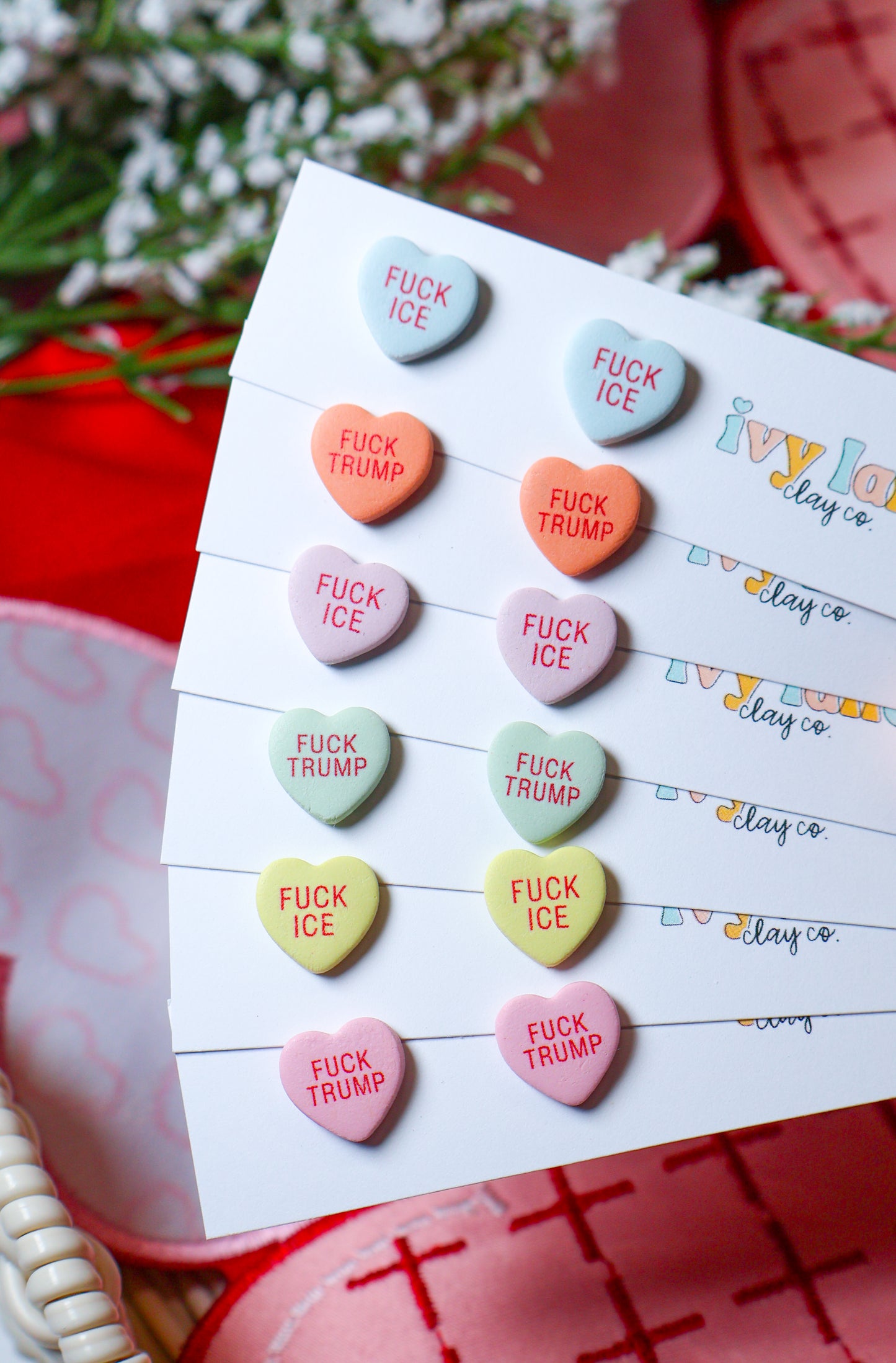 Conversation Heart Stud Earrings | Fundraiser for Immigrant Justice