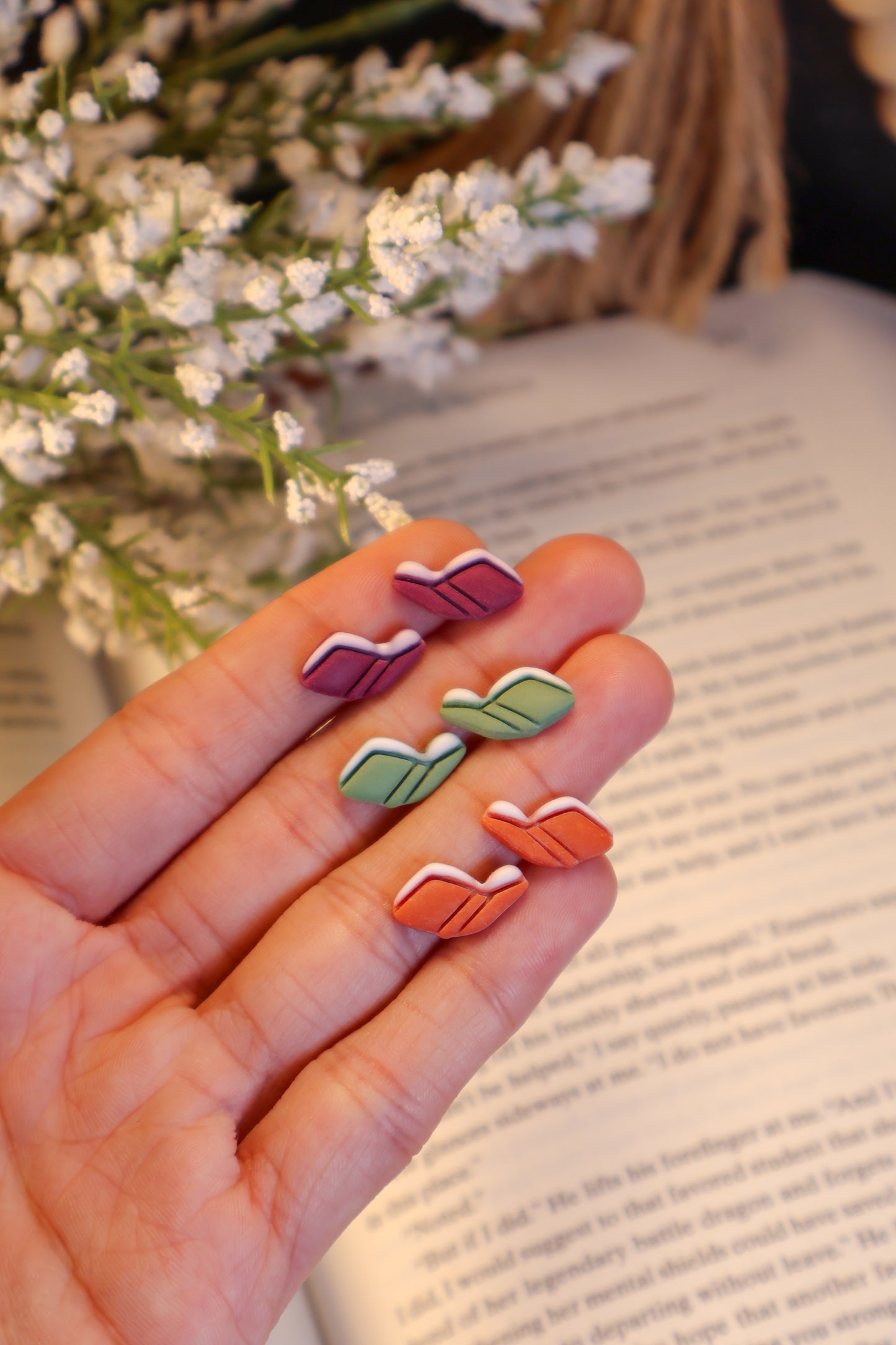 Open Book Stud Earrings