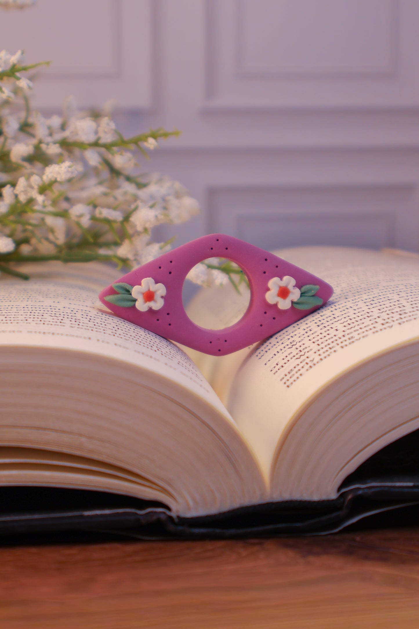 Book Page Holder | Magenta Floral
