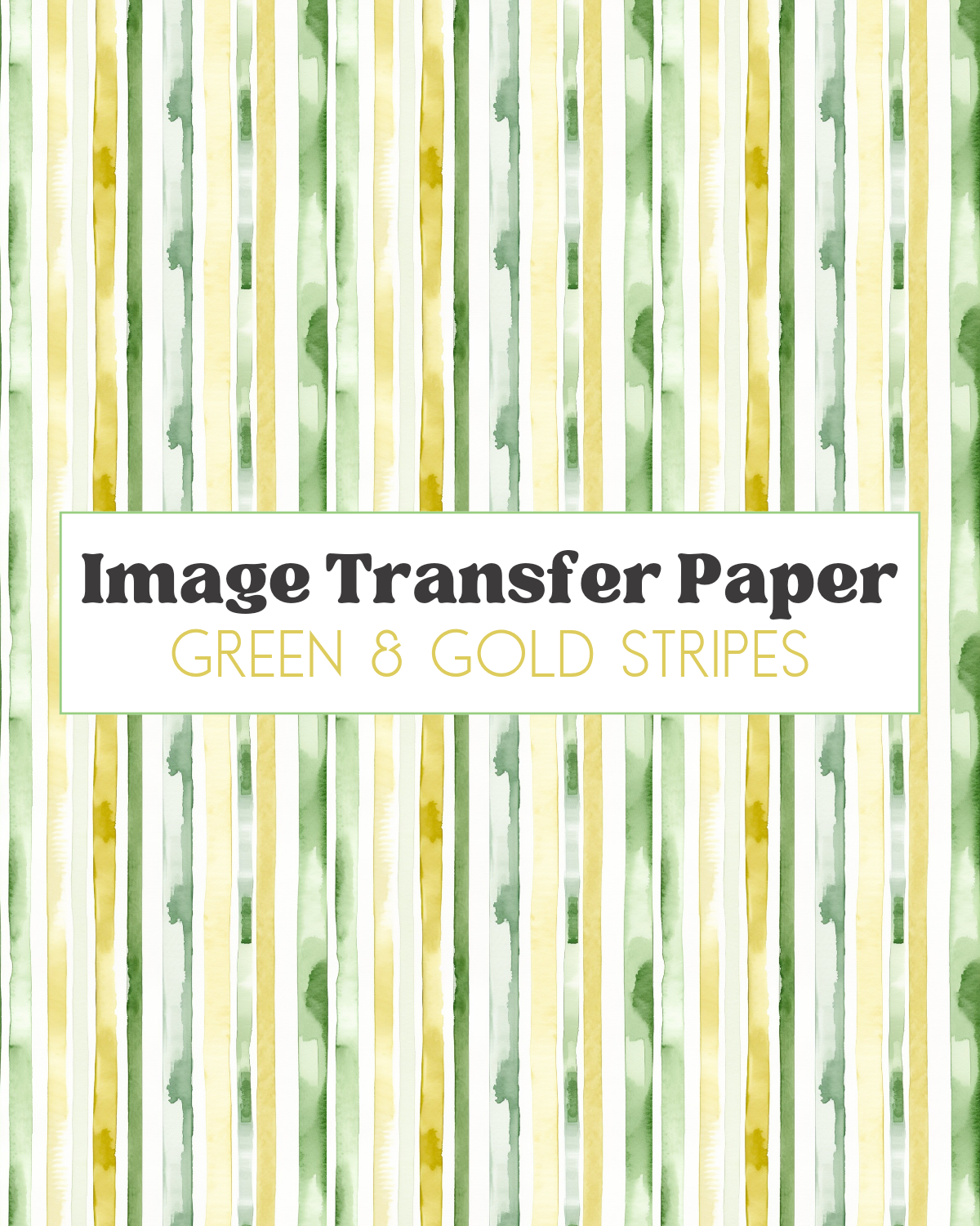 Green & Gold Stripes - Transfer Sheet