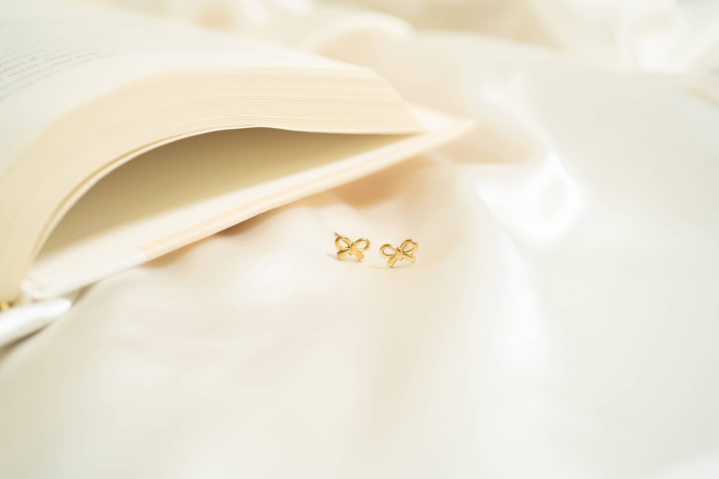 18K Gold PVD Bow Stud Earrings