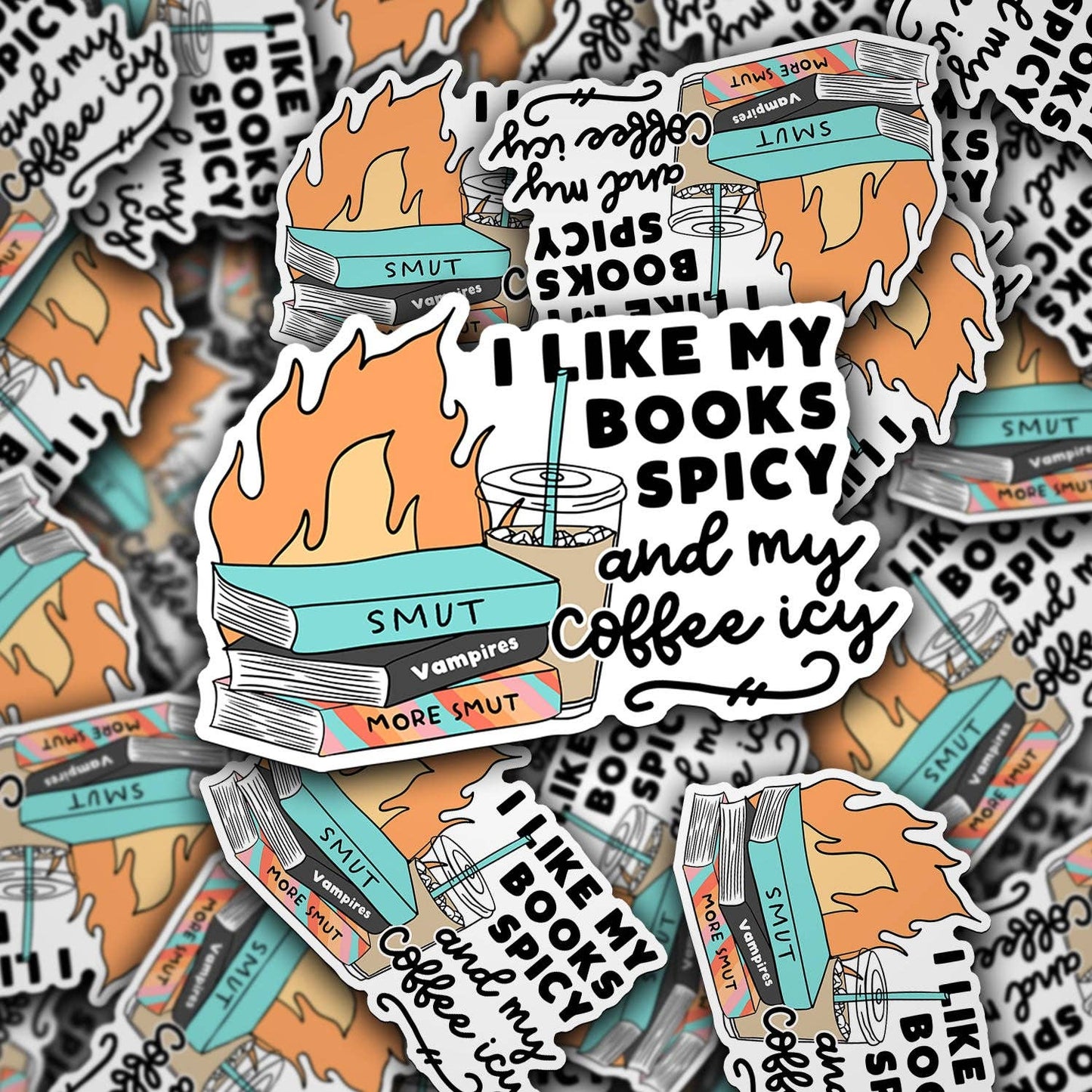 I Like My Books Spicy & My Coffee Icy | Waterproof Vinyl Sticker