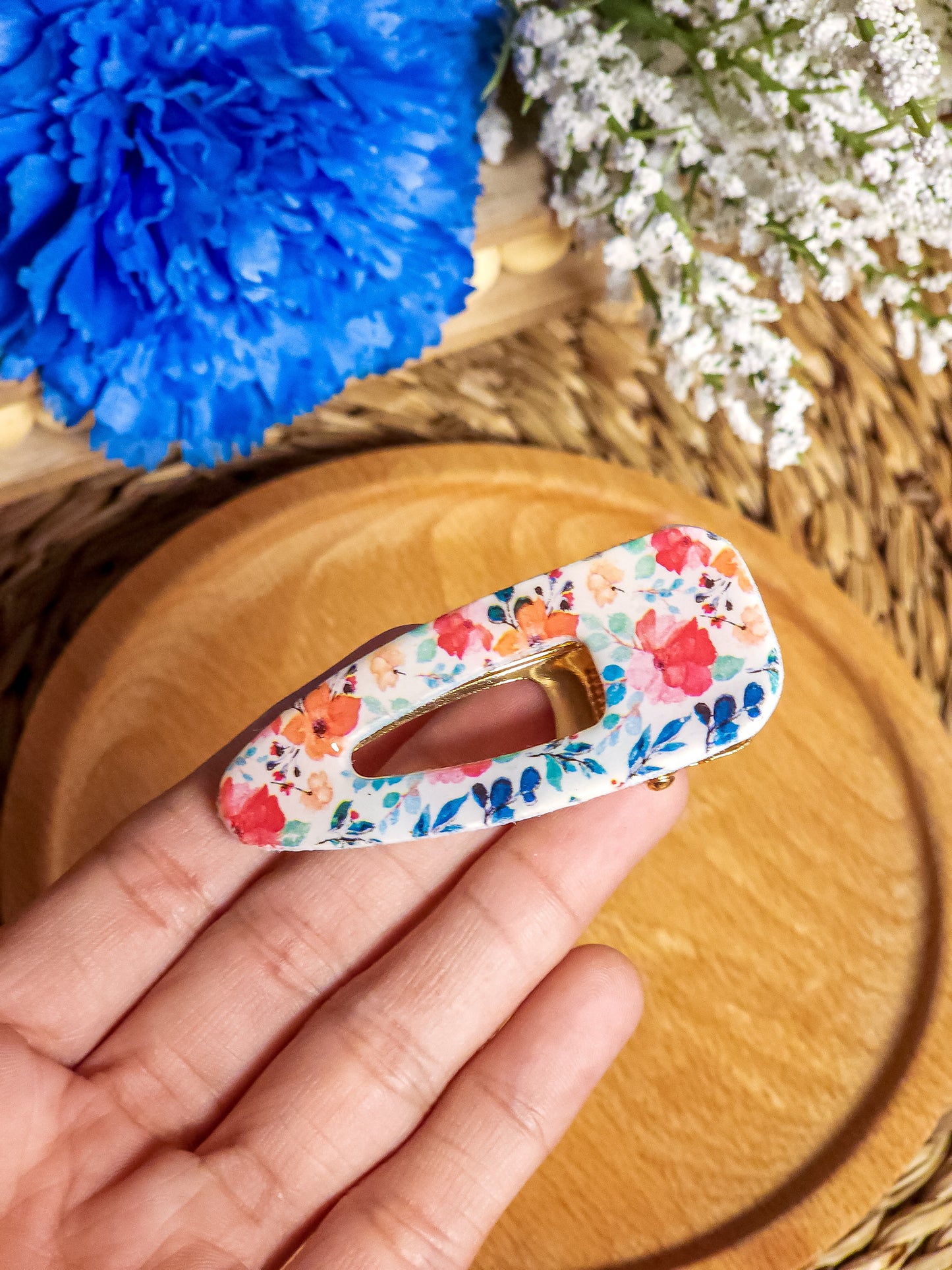 Vibrant Floral Hair Clip (Barrette)