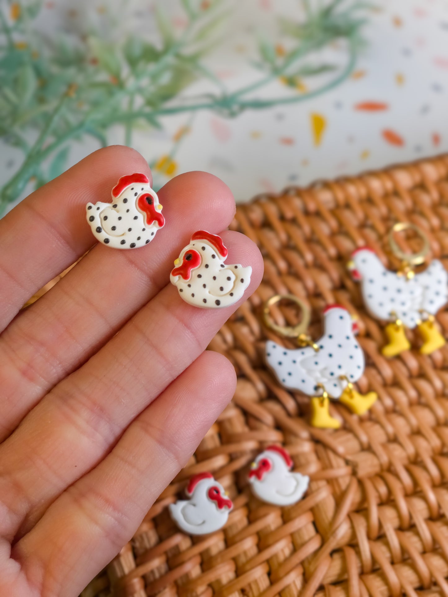Chicken Stud Earrings