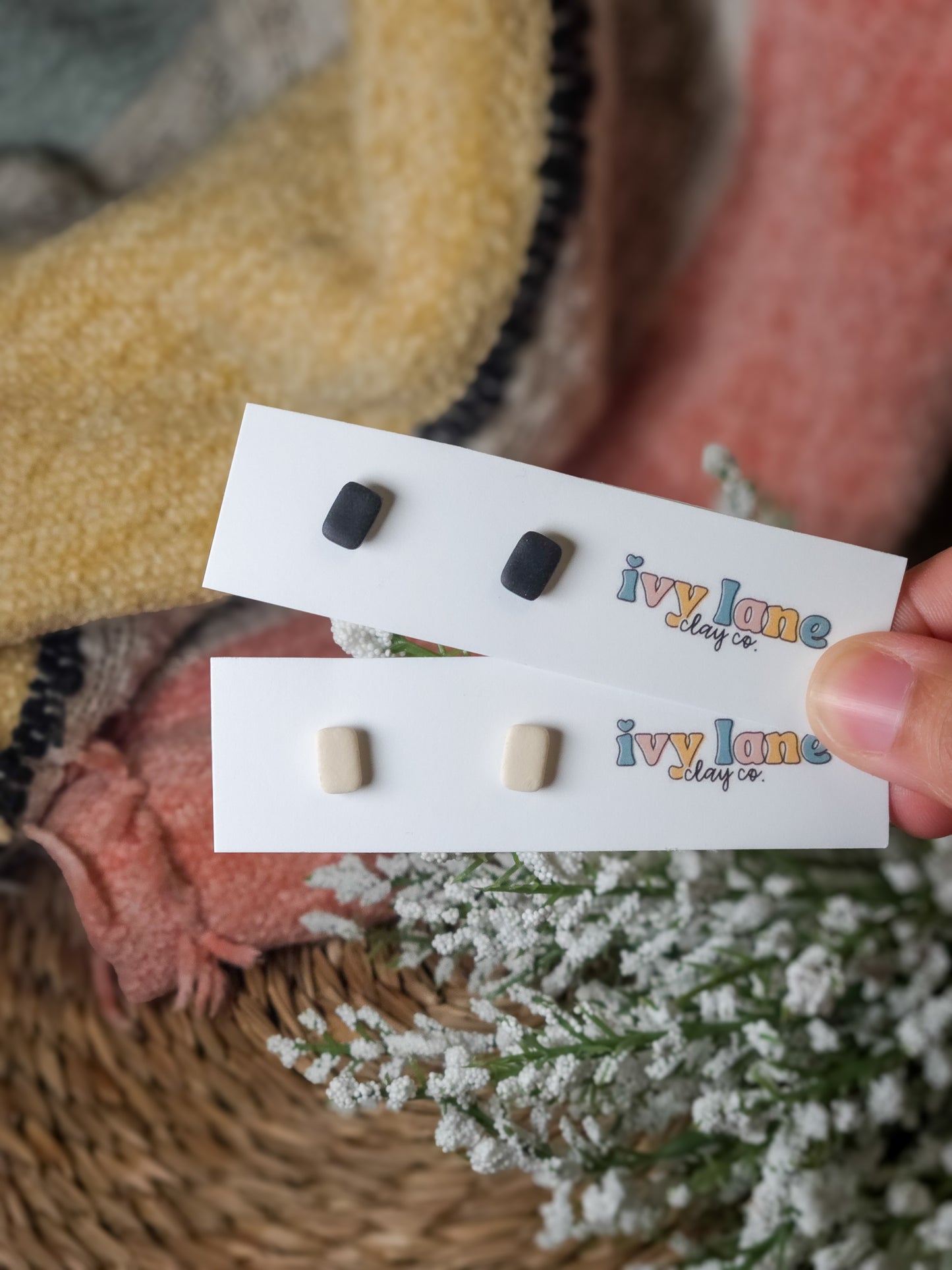 Mini Rectangle Stud Earrings