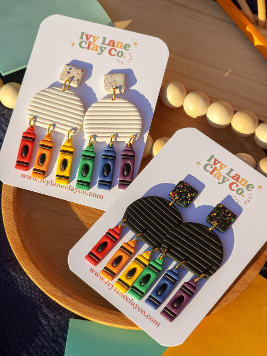 Colorful Crayon Earrings