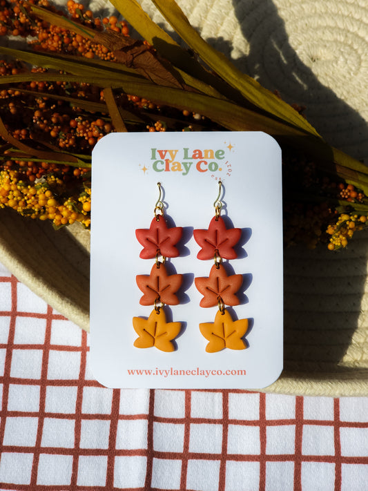 Triple Maple Leaf Earrings