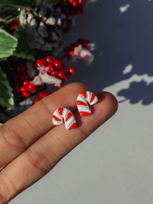 Candy Cane - Stud Earrings
