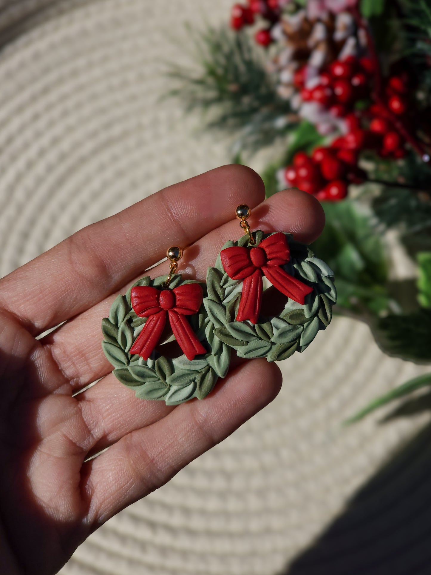 Holiday Wreath Earrings