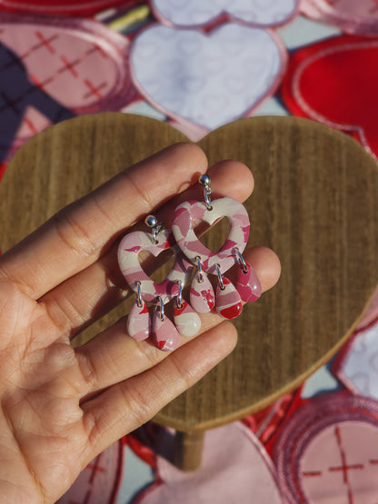 Marble Heart Dangles