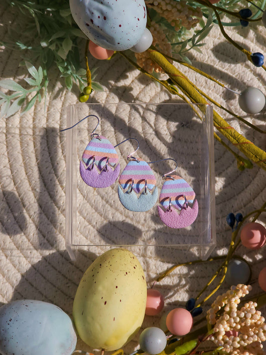 Striped Easter Egg Earrings