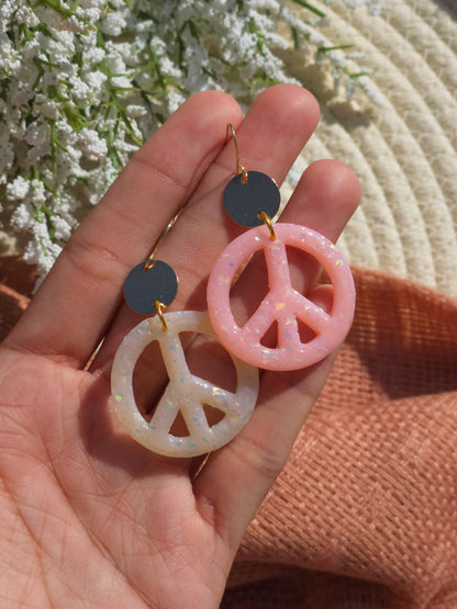 Opal Peace Sign Earrings