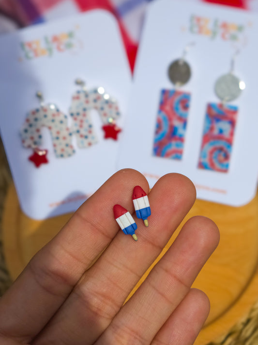 Firework Popsicle Stud Earrings