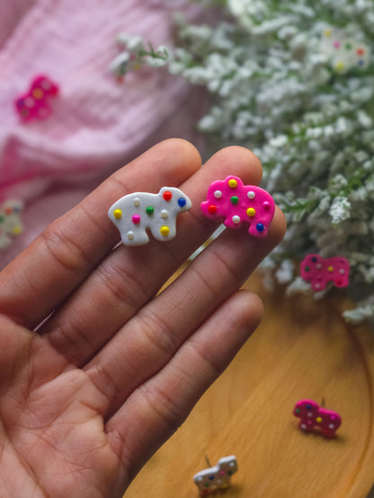 Frosted Animal Cookie Stud Earrings