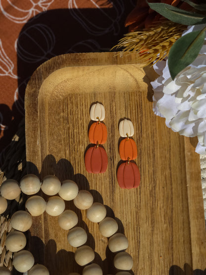 Pumpkin Trio Dangle Earrings
