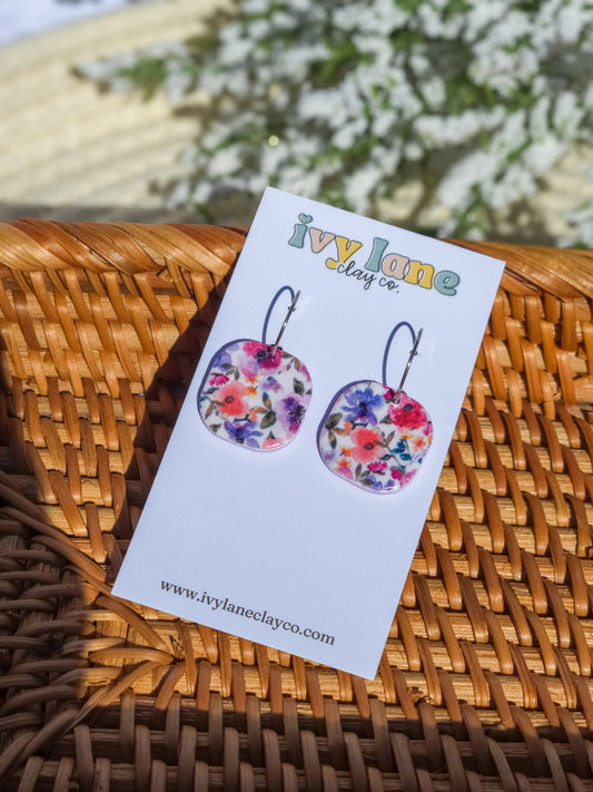 Purple Pansy Mini Hoops