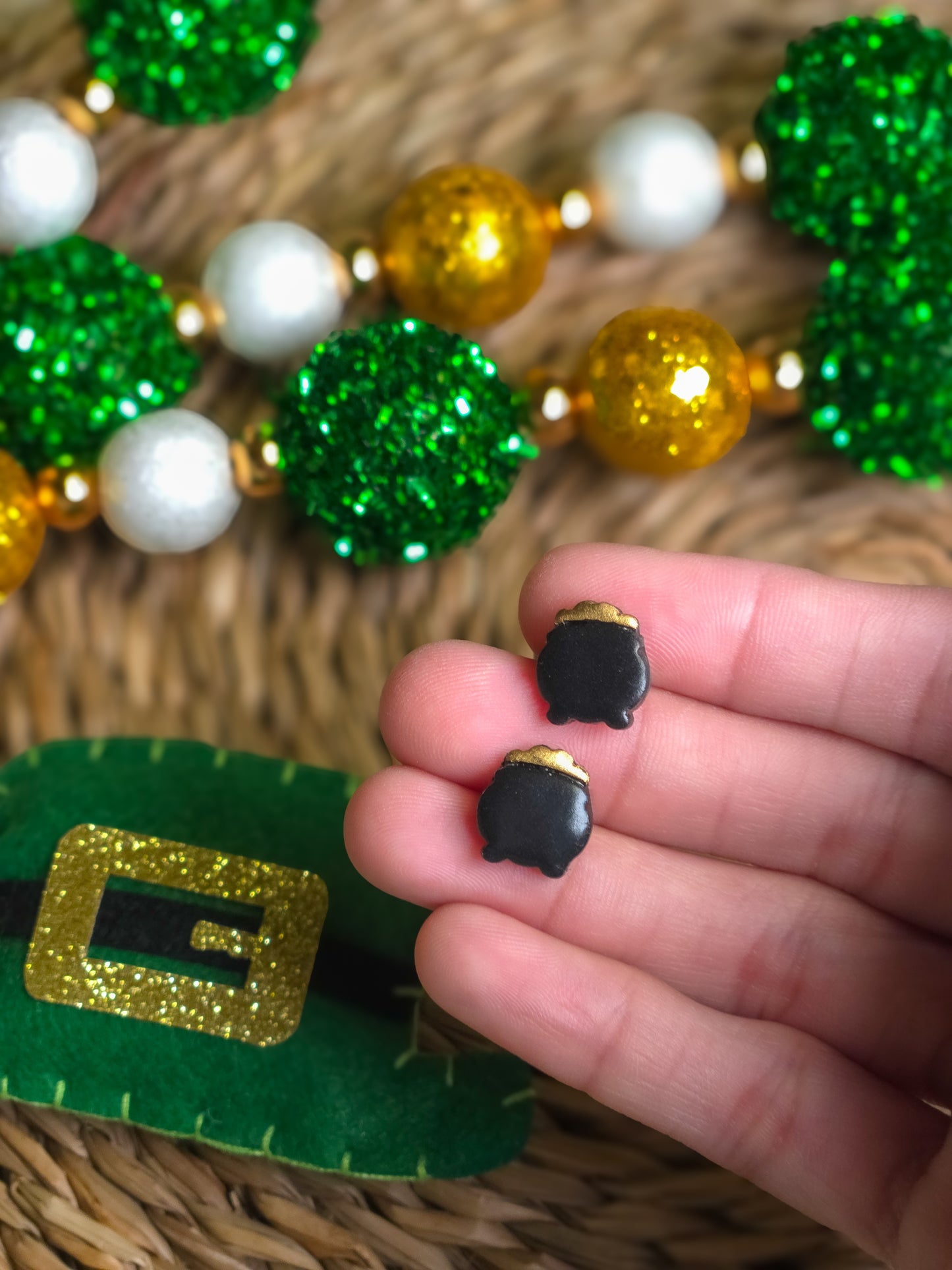Pot of Gold Stud Earrings