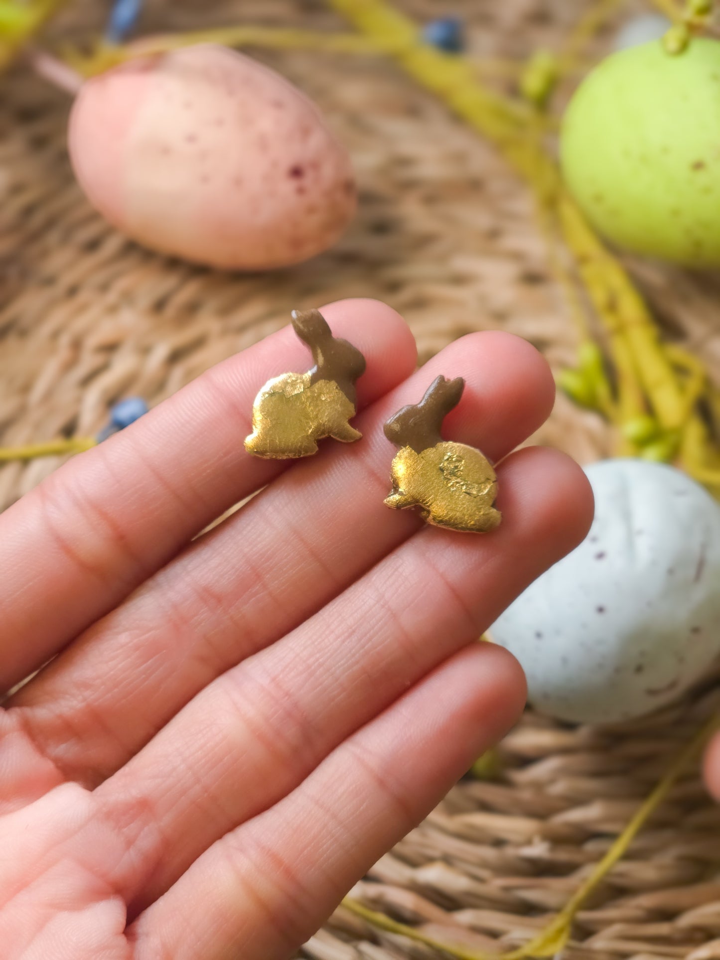 Chocolate Bunny Stud Earrings