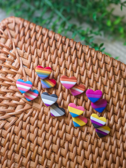 Pride Heart Stud Earrings