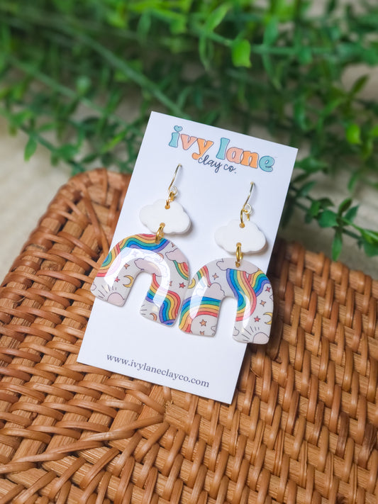 Rainbows & Clouds Arch Earrings