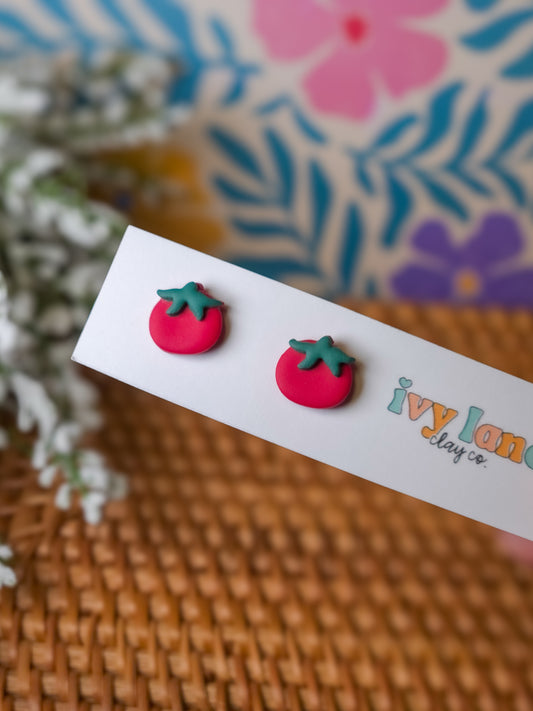 Tomato Stud Earrings