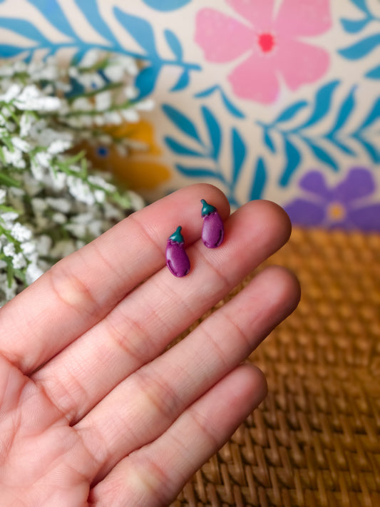 Eggplant Stud Earrings