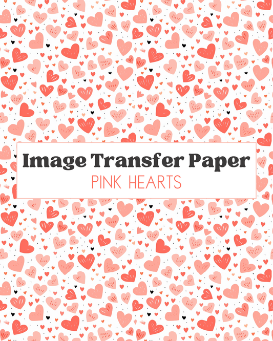 Pink Hearts - Transfer Sheet