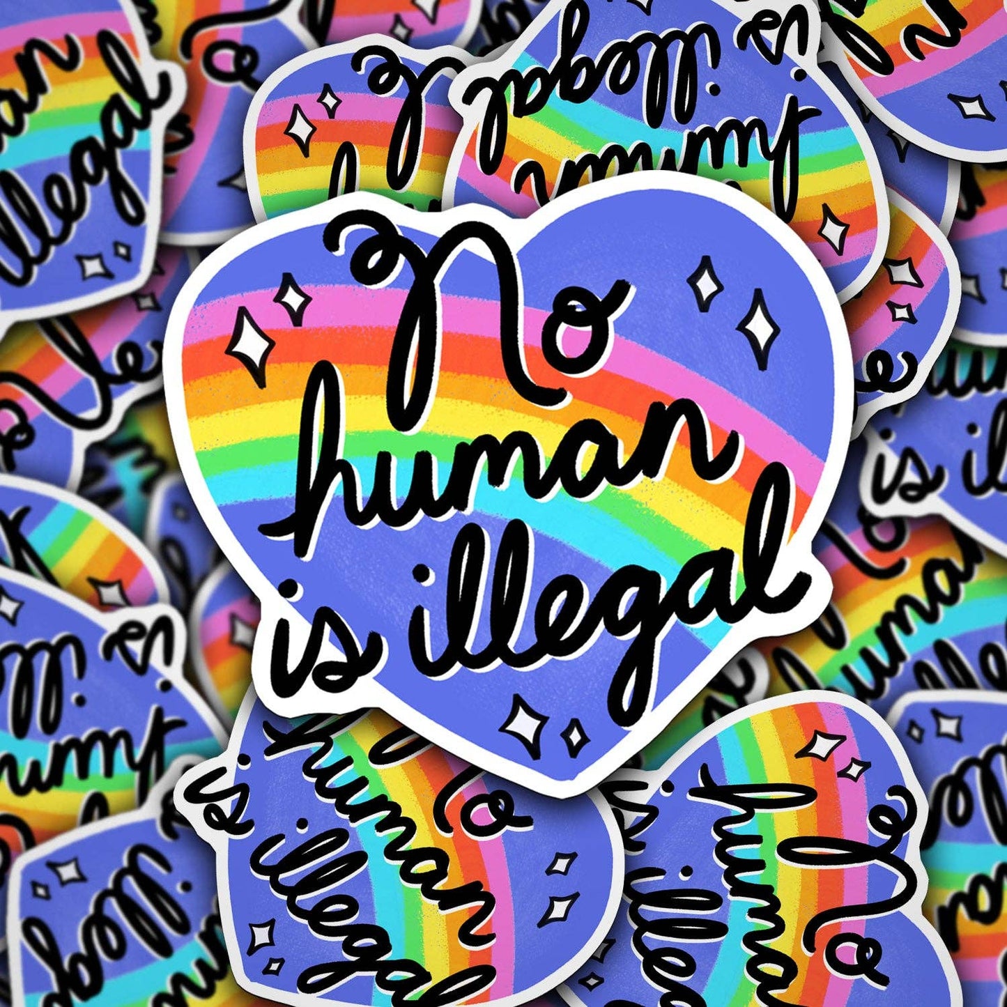No Human Is Illegal | Waterproof Vinyl Sticker
